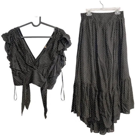 NWT Free people polka dot top & skirt set - Picture 2 of 8